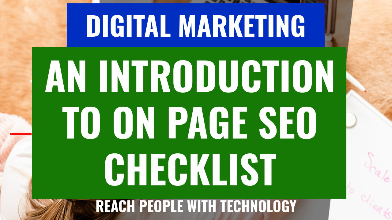 An Introduction to On-Page SEO Checklist